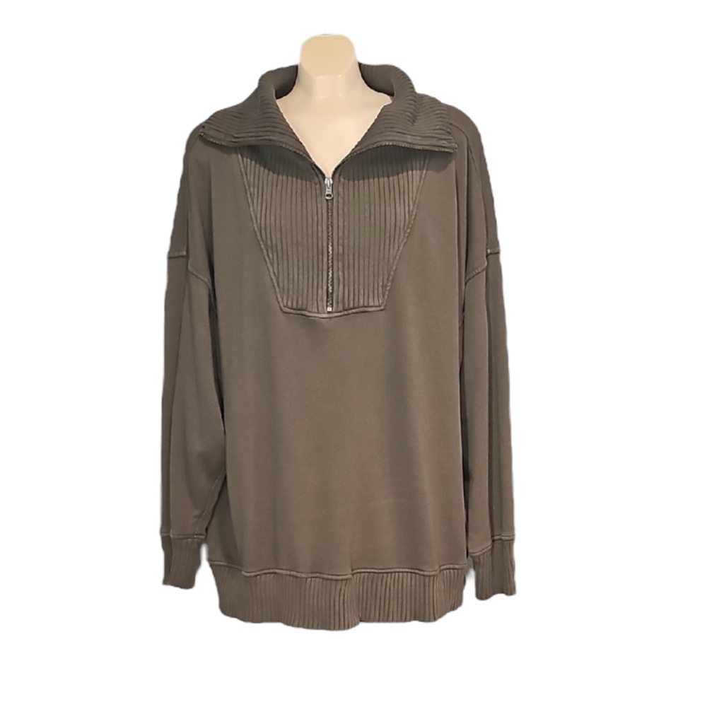 🦄 Aerie Half-Zip Pullover Sweatshirt, Size XL